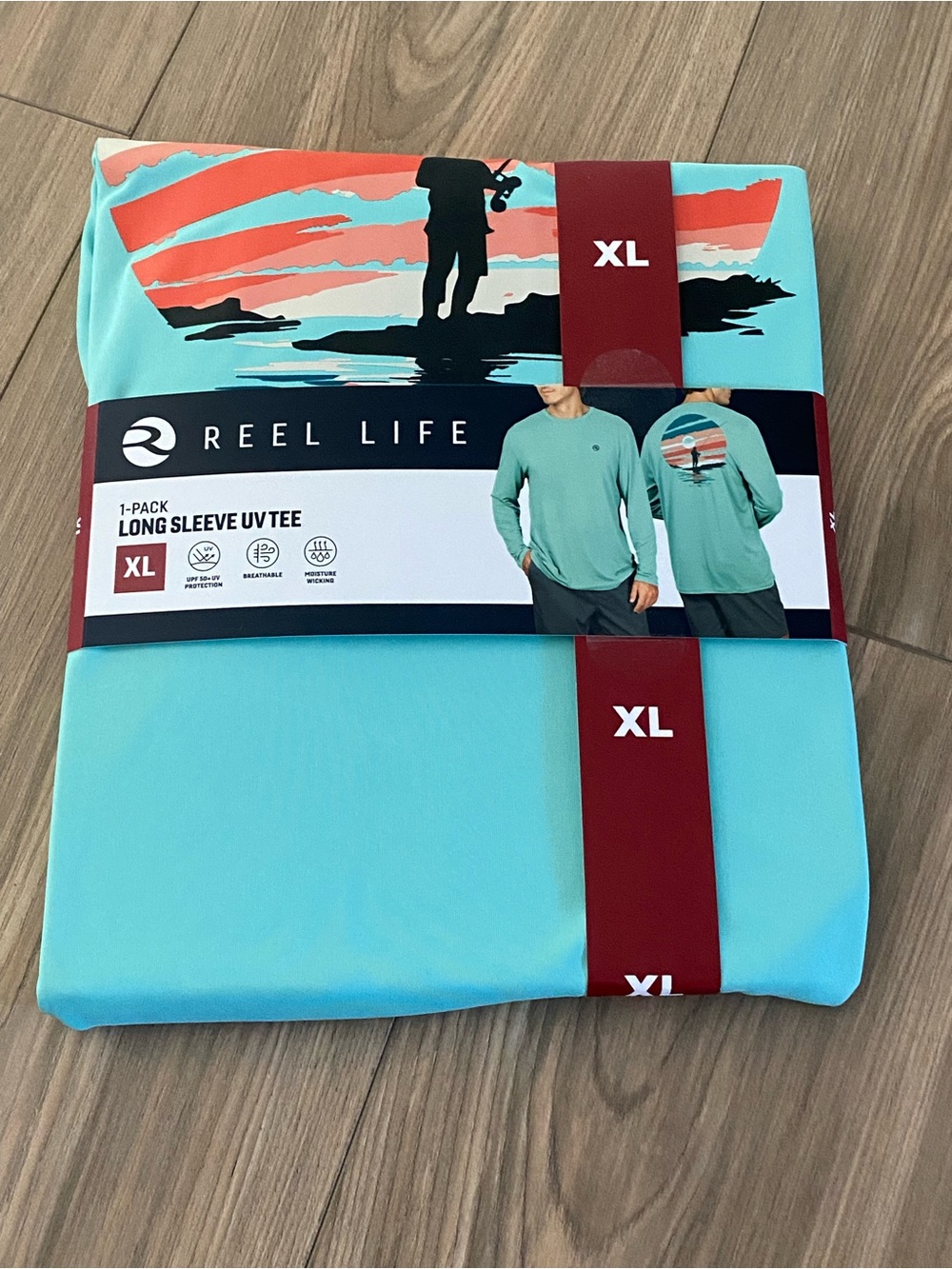 NEW Reel Life Men’s XL UV tee long sleeve swim shirt UPF 50+